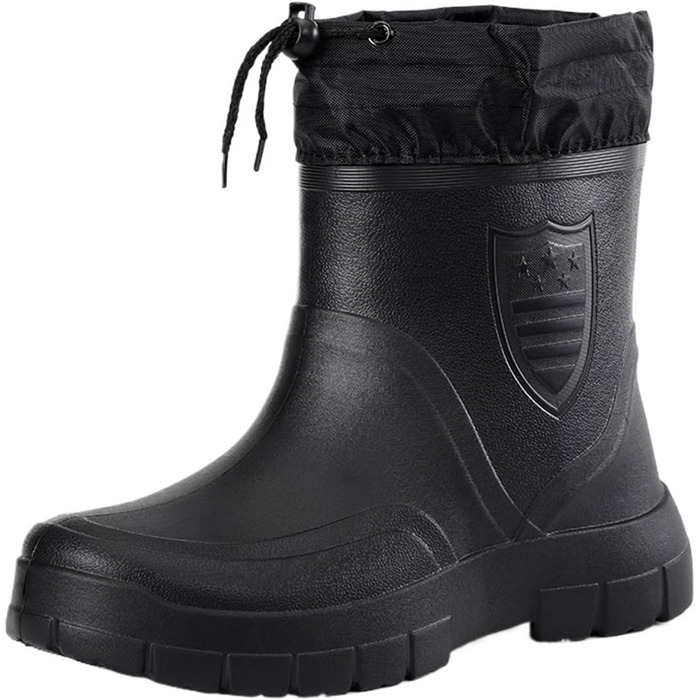 Чоловічі гумові чоботи, зимові бавовняні гумові чоботи для чоловіків, теплі, легкі гумові чоботи до щиколотки, гумове взуття для чоловіків, робочі чоботи (білі, 44) 44 EU білий