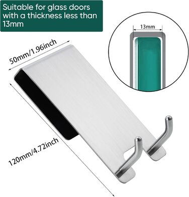 Настінні гачки для душу Kegii - настінні гачки для душу без свердління набір з 2 шт. з гумовим захистом тримач для рушників-скребк