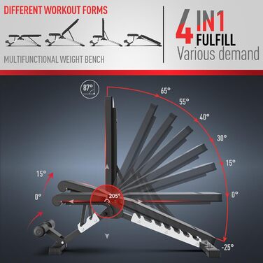 Регульована силова лава JOROTO MD60, складна тренувальна лава, похила лава з потовщеної сталі 1,5 мм для домашнього використання