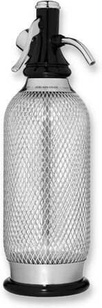 Л, виробник газованої води для газованої води, виробник газованої води з PEN-пляшкою з сітки з нержавіючої сталі, вуглекислий газ для води, виробник газованої води, аксесуари для бару у вінтажному стилі 106001 нержавіючої сталі iSi Sodamaker Classic, 1060