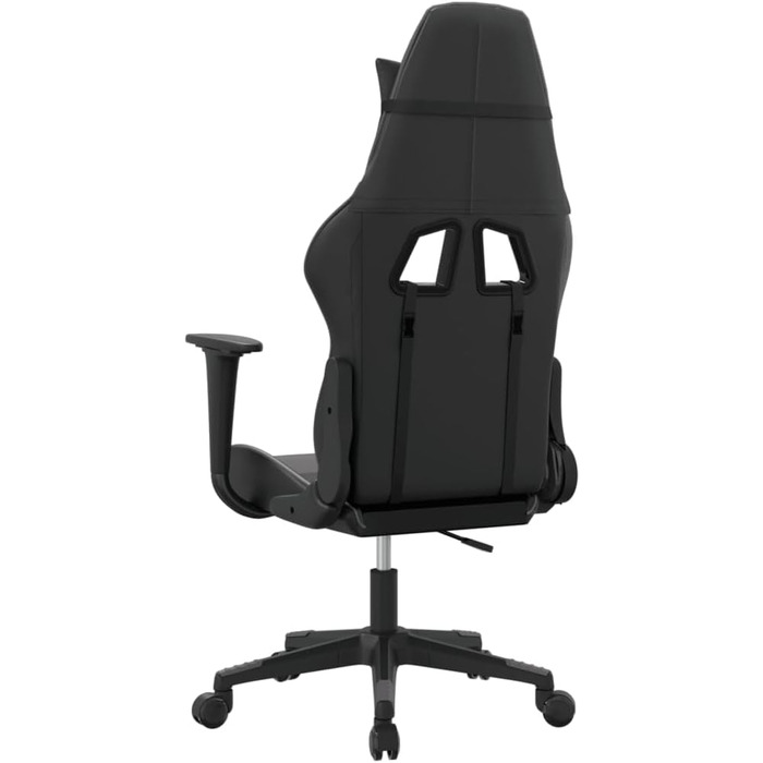 Ігрове крісло з функцією масажу, чорно-сіра штучна шкіра, офісне крісло, ігрове крісло, ігрове крісло, обертове крісло, стілець для столу - 345449