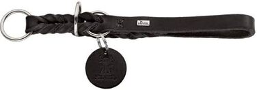 Дресувальний нашийник HUNTER SOLID EDUCATION, колір чорний, особливо міцна шкіра, ручне плетіння, з обмежувальним кільцем, виготовлено в Німеччині, розмір M-L чорний