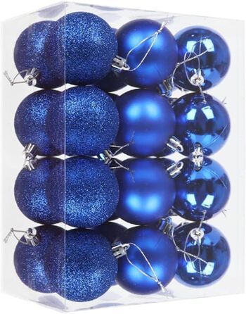 Набір блакитних ялинкових кульок 24 шт GESDYO