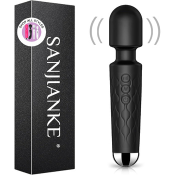Вібратор SANJIANKE для жінок, стимулятор клітора та G-точки, 8 швидкостей, 20 режимів, чорний матовий