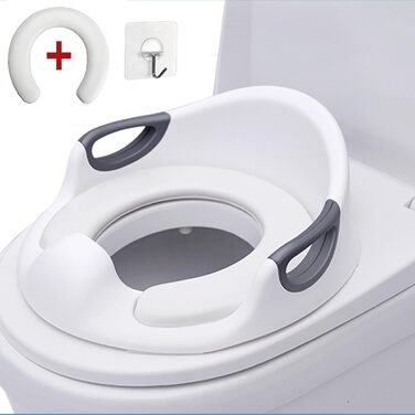 Дитяче сидіння для унітазу, для хлопчиків і дівчаток, приблизно від 12 місяців до 7 років, з бічними ручками, з захистом від бризо