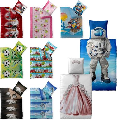 Дитяча постільна білизна 135 х 200 см 2-спальний бавовняний підодіяльник Space Astronaut синій 135 х 200 см бавовняний Renforc Spa