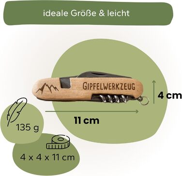 Універсальні столові прибори для кемпінгу Gipfelgaudi ідеально підходять для походів, пікніків тощо Столові прибори без пластику, виготовлені з нержавіючої сталі та дерева