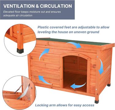 Всепогодна складна собача будка &39natura Dog House Classic Flat Roof, SM 85 58 60 см, коричнева&39 - 39551