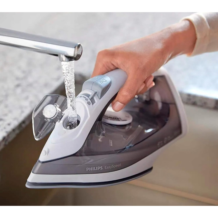 Парова праска Philips EasySpeed - 2 000 Вт, подача пари до 100 г, вертикальна подача пари, резервуар для води 220 мл, система крап