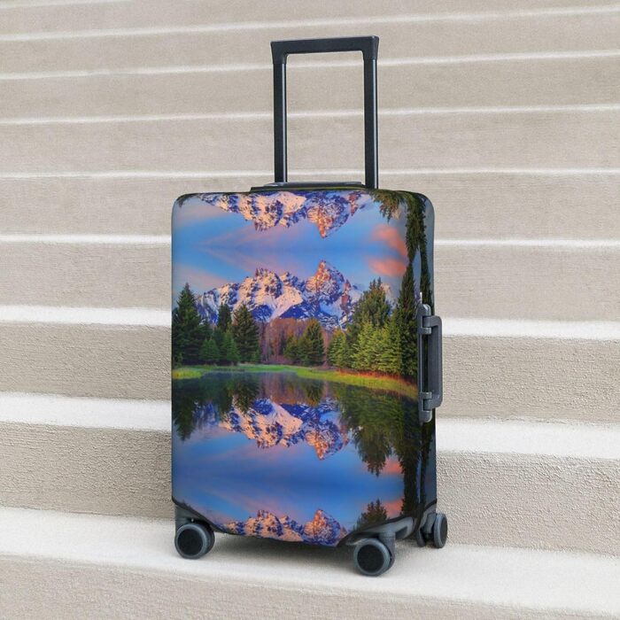 Чохол для валізи BAFAFA Schneeberg з принтом, еластичний захист від подряпин та пилу для багажу, чорний, розмір 80