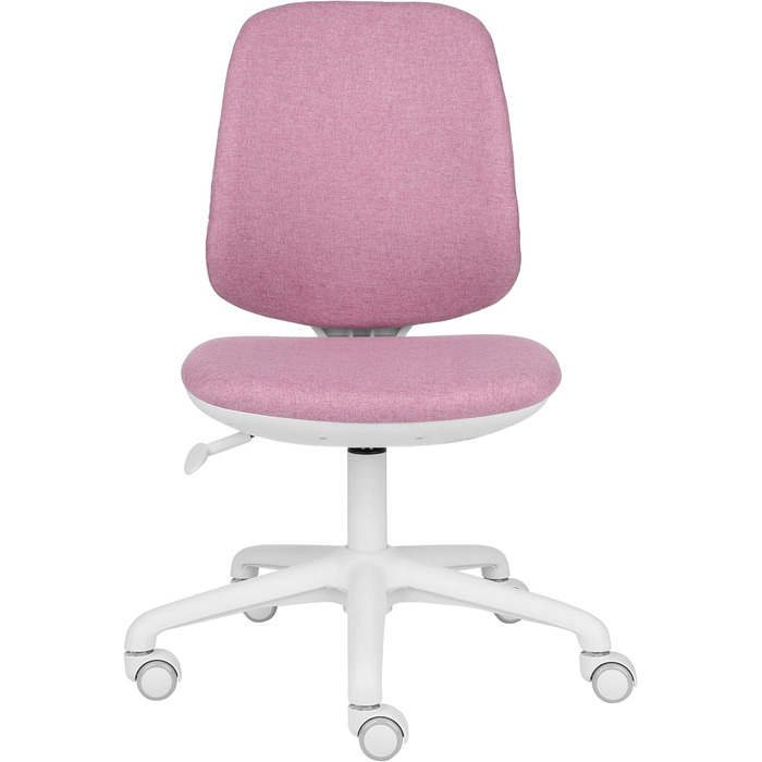 Обертовий стілець для дітей та підлітків, Active White, з регульованою глибиною спинки, ергономічними пазами на спинці, максимальне навантаження до 150 кг, сприяє правильній поставі. (Білий/Рожевий)