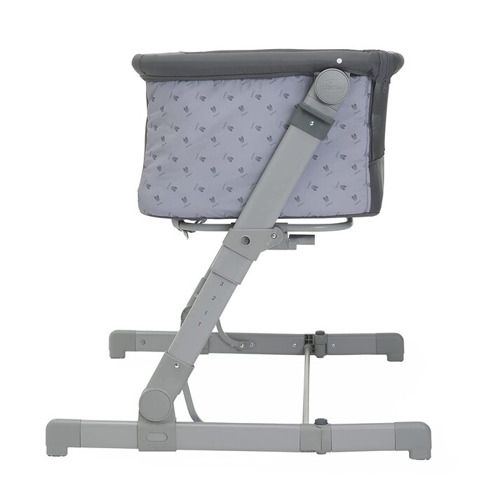 Дитяче ліжечко Chicco Next2Me Go для новонароджених, приліжкове ліжечко, сумісне з різними ліжками, регульована висота, гарна циркуляція повітря, дорожня колиска, дорожнє ліжко, темно-сіре