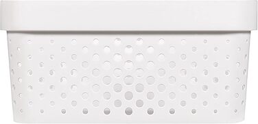 Коробки для зберігання CURVER Infinity Dots, прямокутні, 100 перероблені, маленькі, 4,5 л, білі, 4 шт. и білі 4 шт. 4,5 л