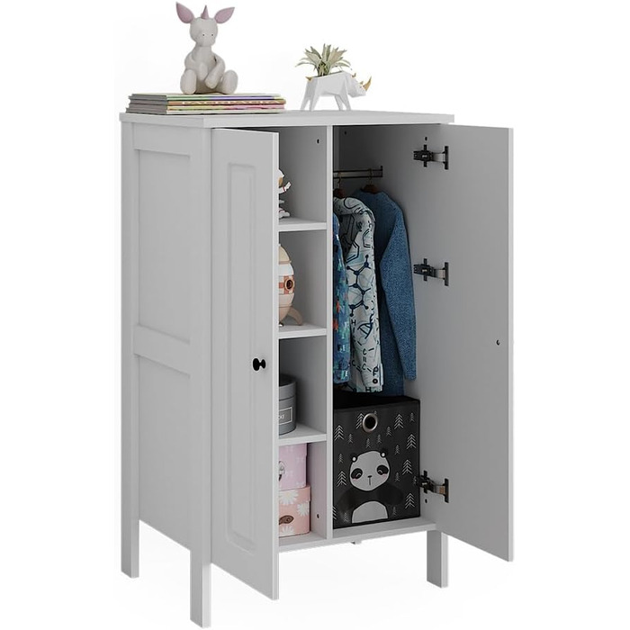 Дитяча шафа Ajaton, біла - 70x1253 см, виготовлена з ДСП - дитяча полиця для дітей та підлітків, практичне рішення для добре організованих кімнат, біла 70x120,6x53,4 см