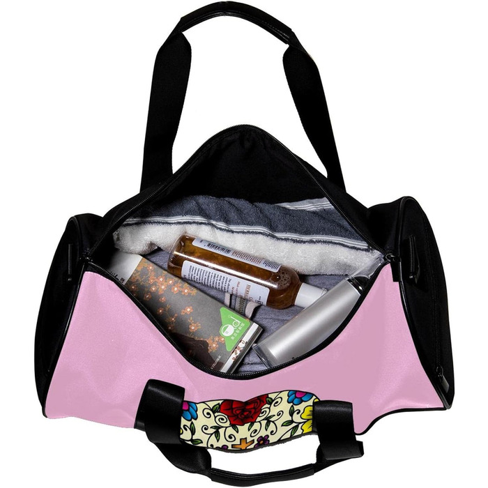 Спортивна сумка, маленька дорожня сумка, сумка для шопінгу та йоги з квітковим та череповим принтом, сумка для фітнесу на відкритому повітрі, ручна поклажа