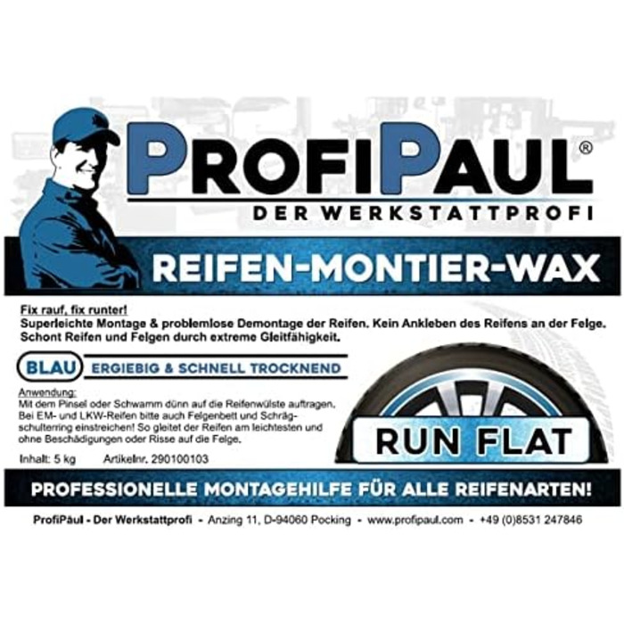 Паста для кріплення шин ProfiPaul Blue RunFlat 5 кг відро