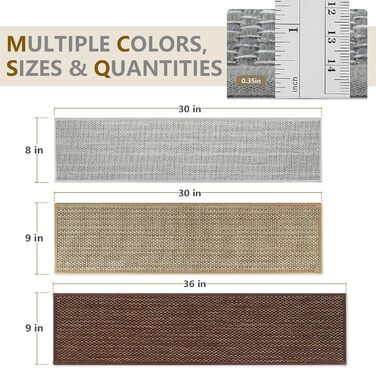 Нековзні килимки для сходів для дерев&39яних сходів у приміщенні, 22,9 x 91,4 см, 8 шт. , надзвичайно широкі сходинки, килим, доріжка для сходів, подушки для сходів з багаторазовим клеєм, для собак, 9 x 36 дюймів, бежевий 8