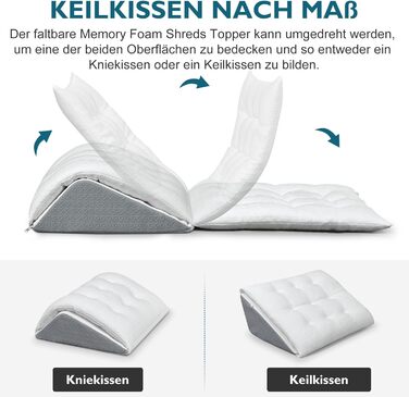 Подушка для підняття ніг TANYOO, подушка для колін для тих, хто спить на спині, двошарова трикутна подушка з піни з ефектом пам&39яті для ніг після операції