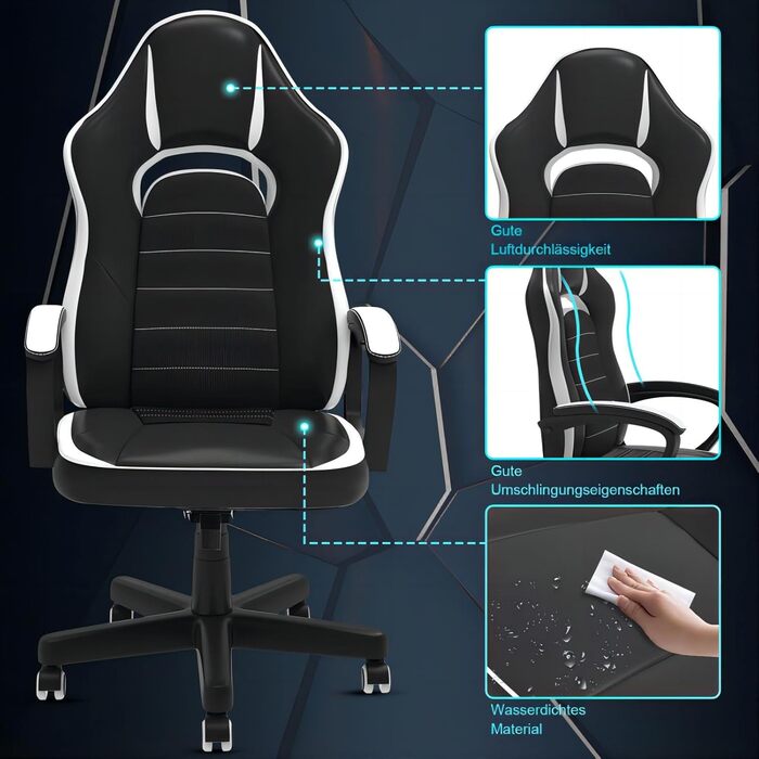 Ігрове крісло офісне крісло геймерське крісло 150 кг вантажопідйомність гоночне крісло ергономічне комп'ютерне крісло поворотне кр