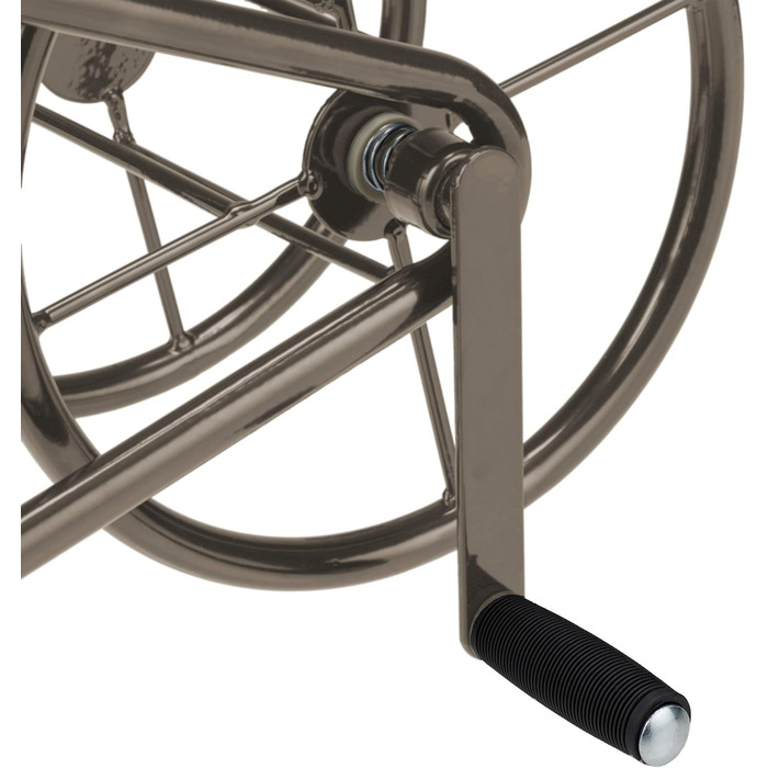 Моток для шланга, сталевий, для 60 м шланга, з 2 швидкозємними зєднаннями, настінний тримач для шланга (ШВТ 36 x 55 x 50 см), коричневий