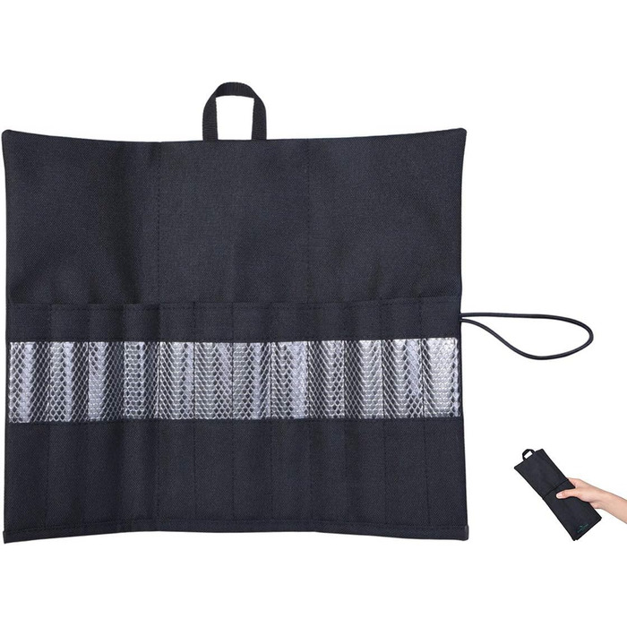 Столові прибори Рулон Чорний кемпінг Портативний намет Кілочки Сумка для перенесення Посуд Кухонний набір Палички для зберігання С