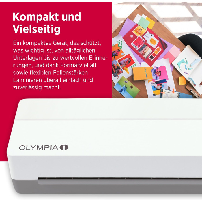 Ламінатор OLYMPIA A 130 A3 Компактний ламінатор для офісу, школи та дому Гаряче ламінування до 320 мм Для ламінувальних пакетів 80125 мікрон Ламінатор A3 та A4 Ламінатор білий та сірий A 130