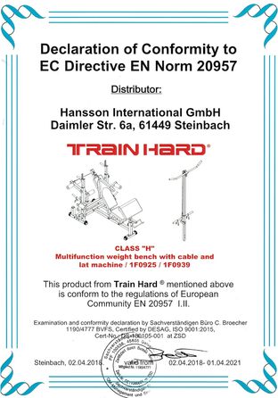 Багатофункціональна силова лава Train Hard з силовою станцією для тяги ширшого хвата, дисками вагою від 90 до 150 кг, штангою та комплектом штанг, що складається зі штанги, гантелей та грифа для згинань рук штанги 100 кг, гантелей та грифа для згинань рук