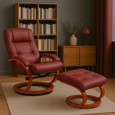 Масажу-реклайнер Mendler Pescatori II, розслаблююче масажне крісло, функція масажу - Бордо