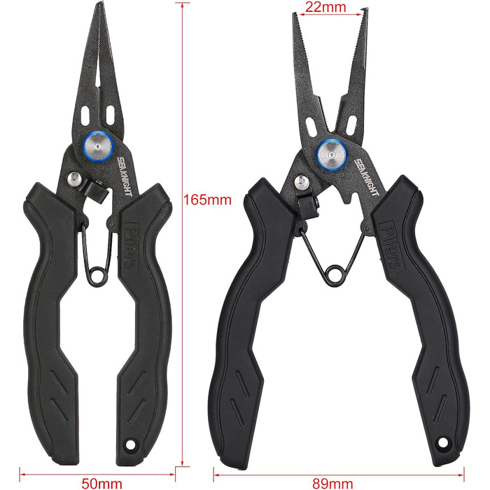 Рибальські плоскогубці Seaknight, пристрій для зняття гачка з алюмінієвого сплаву, різак волосіні зі спіральним кабелем і тримачем для ременя, аксесуари для риболовлі