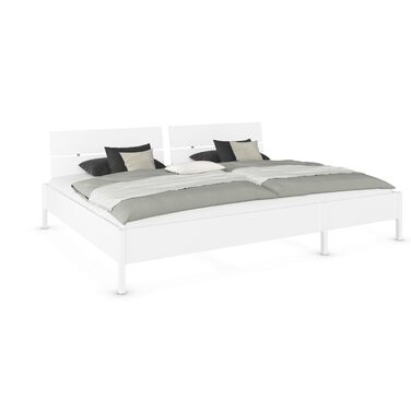 Сімейне ліжко, ліжко, багатомісне ліжко, спальна зона 270x200 см для сну з родиною, колір білий, 278x95x217 см, дерев&39яне узголів&39я 270x200 см