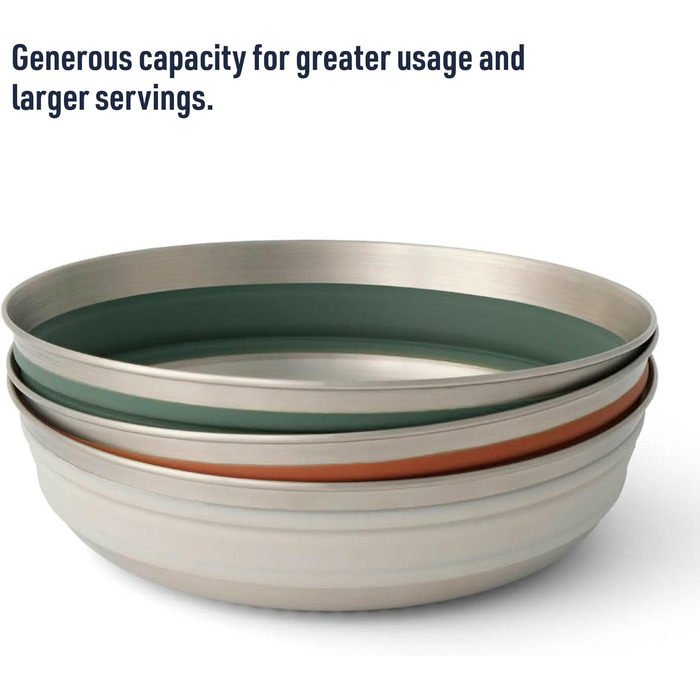 Складана миска з нержавіючої сталі Sea to Summit Detour, велика - Складана миска, зелений лавровий вінок, велика