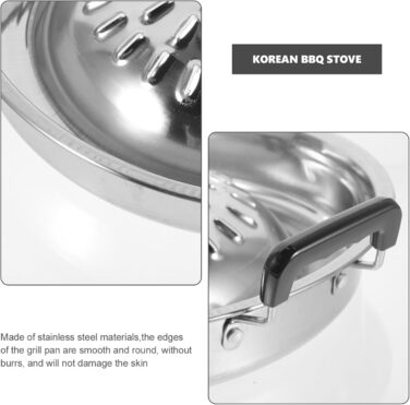 Розкішна тайсько-корейська сковорода-гриль Насадка для гриля Сковорода з нержавіючої сталі Плита з антипригарним покриттям Сковорода для кемпінгу Сковорода-гриль Кругла сковорода-гриль для гриля вдома