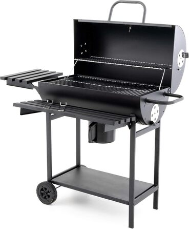 Візок для барбекю вугілля барбекю садовий барбекю коптильня барбекю 4-ножна 62см гриль поверхня відкидна кришка з термометром суці