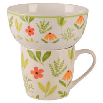 Набір для сніданку Limited Edition Flowers Green, 2 предмети (7137041)