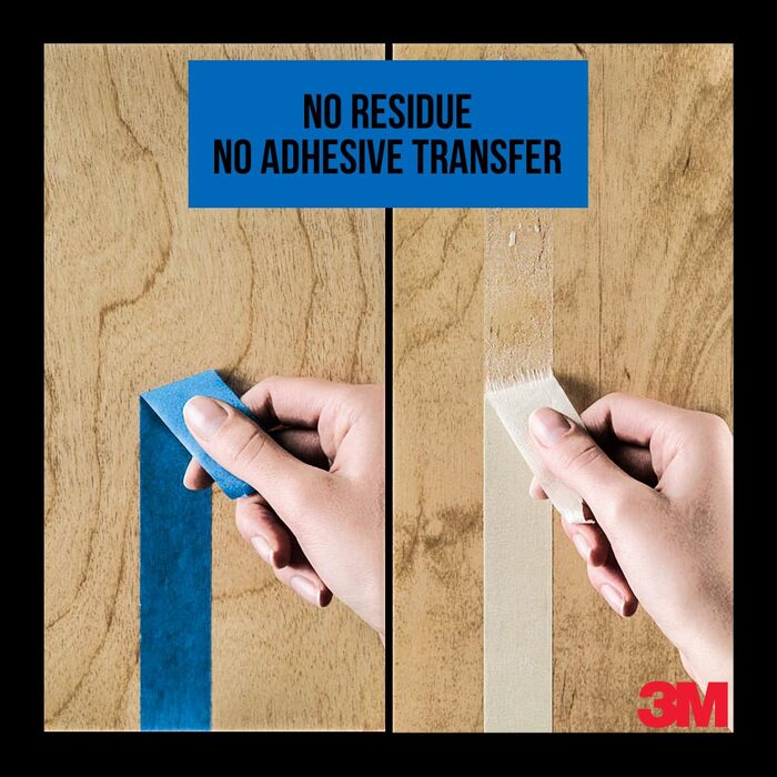 Професійна малярська стрічка 3M 2090, універсальна для поверхонь, промоупаковка 21 рулони (48 мм x 50 м) - стійка до ультрафіолету, водостійка, для внутрішнього та зовнішнього фарбування та декорування (упаковка з 2 шт.) синя 48 мм x 50 мм (упаковка з 2 ш