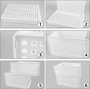 Елементний складний органайзер для шафи, пластикова коробка з шухлядами, штабелюваний органайзер для шафи, полиці для зберігання речей у шафі, спальні, дому, кухні, 5-