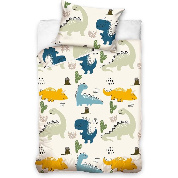 Дитяча постільна білизна BELIKATO 100x135 з 100 бавовни з мотивами динозаврів - комплект дитячої та дитячої постільної білизни для