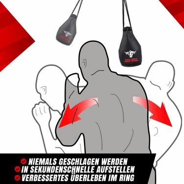 Реакційний мішок для ухилення - Ширина кулака - 1 кг у наповненому стані - 2-метрова мотузка для підвішування в комплекті - Боксер