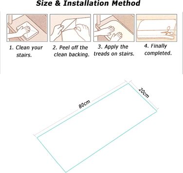 Килимок для сходів, нековзні килимки для сходів, самоклеючий, доріжка для сходів, захисний килимок для килима, ідеально підходить для дітей, домашніх тварин, людей похилого віку (80 x 20 см, 15 шт. , темно-сірий) 80*20 см, 15 шт. темно-сірий
