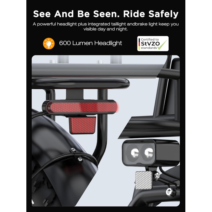 Електровелосипед HITWAY BK6S Plus з акумулятором 48 В 25 Аг та запасом ходу 90-200 км, міський електровелосипед з 20-дюймовими товстими шинами та подвійним кошиком для багажу, двигуном 250 Вт, 25 км/год, 7 швидкостей, чорний