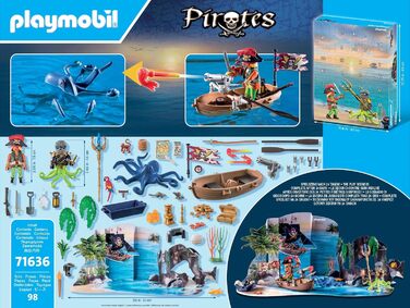 Адвент-календар PLAYMOBIL Pirate 71636, 98 деталей