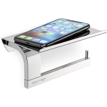 Тримач для туалетного рулону з полицею з нержавіючої сталі Тримач для туалетного рулону з полицею Тримач для туалетного паперу Три