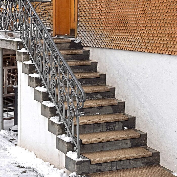 Килимок для сходів AKO, нековзкий, 30 x 73 см, R13 - Зроблено в Німеччині, сіль та перець