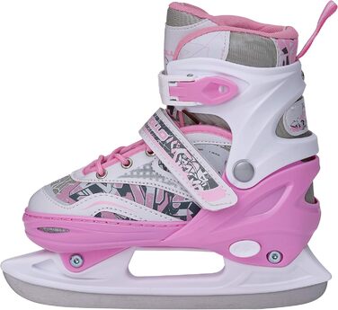 Ковзани Apollo Ice Skates X Pro Регульовані ковзани для жінок, дітей та підлітків Стильні жіночі ковзани, 3 розміри (від 31 до 42) Дитячі ковзани L 39-42 Білі/Рожеві