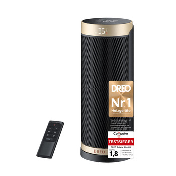 Енергозберігаючий вентилятор-обігрівач Dreo, керамічний PTC нагрівач, тихий, коливальний електричний обігрівач 70 з пультом дистанційного керування, 12-годинний таймер, 3 режими, 3 швидкості, захист від перегріву та перекидання, Solaris Slim H3 Standard G