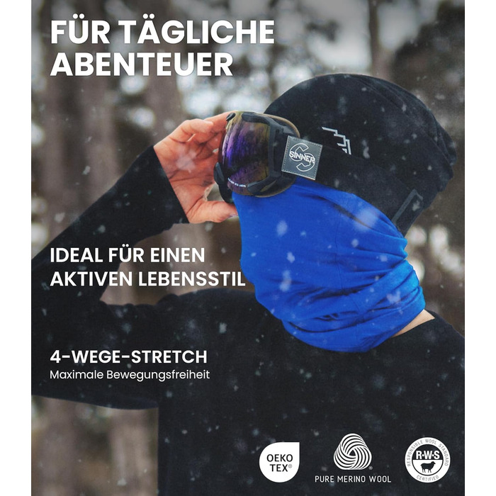 Чоловічий шарф-петля Merino.tech Unisex з мериносової вовни - жіночий багатофункціональний шарф-грілка для шиї, мериносова вовна, 165 оливковий гай