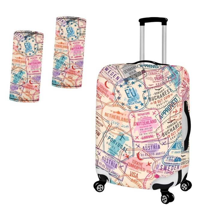 Захисні чохли для валіз з ручкою для перенесення та кишенями для документів (паспорт, штампи), розмір 85 см, 3