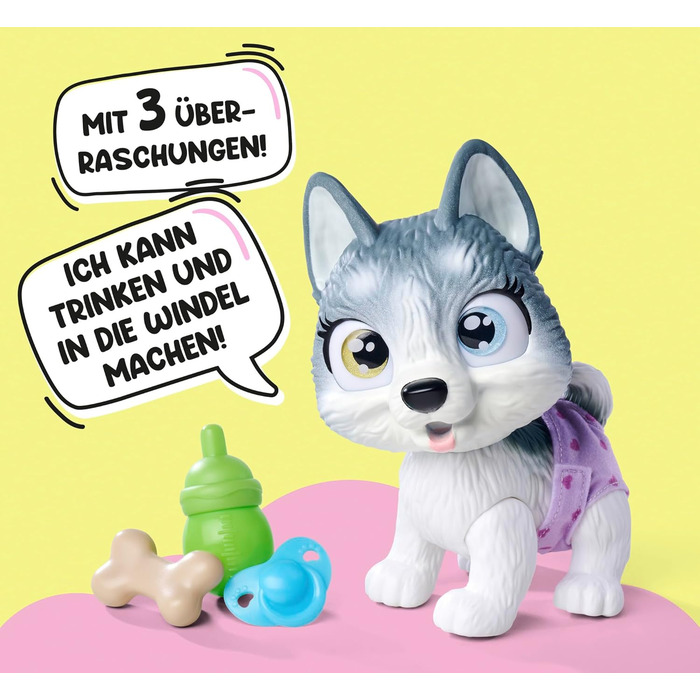 Прибл. 15 см) - іграшкова собака з функцією пиття та змочування для дітей від 3 років - інтерактивна тварина-немовля з ігровими ак