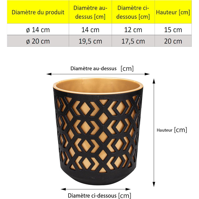 Матовий горщик для квітів PECZEKO - Декоративний горщик для квітів і трав - Міцні та легкі круглі пластикові горщики для вітальні