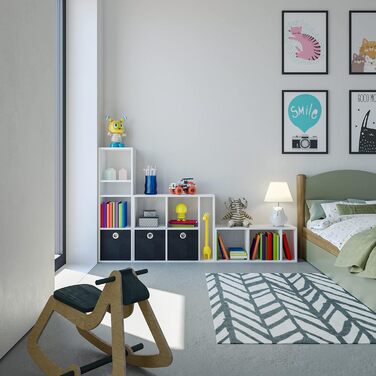 Полиця KOMTO Біла - Маленька книжкова полиця, Полиця-настільна полиця, Кубічна полиця, Офічна полиця 33,8 x 30,7 x 80,4 см, Книжкова шафа RIM2 для дитячої кімнати, Полиця для вітальні, RIM2 Біла